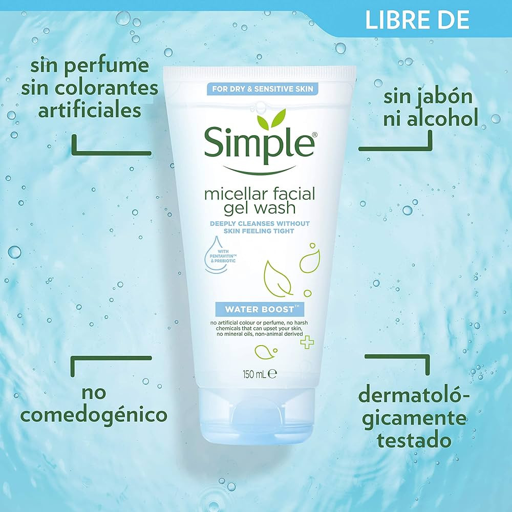 Simple Water Boost Micellar Facial Gel Wash 150ml
