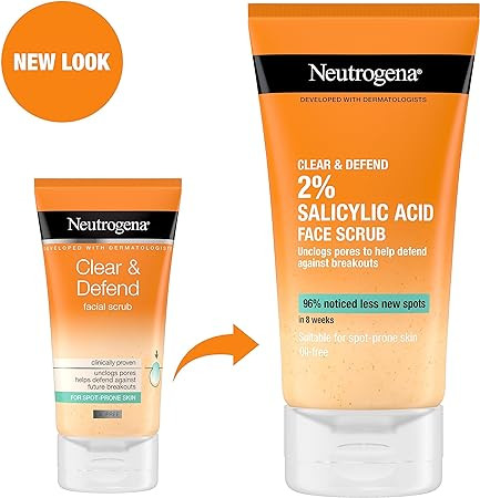 Neutrogena Clear and Defend Facial Scrub, 150 ml