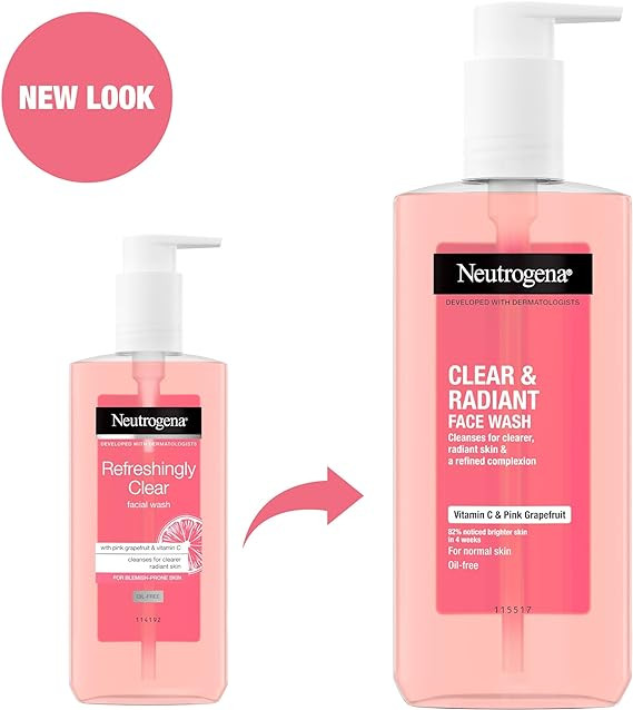 Neutrogena Clear and Radiant Facial Wash, 200 ml